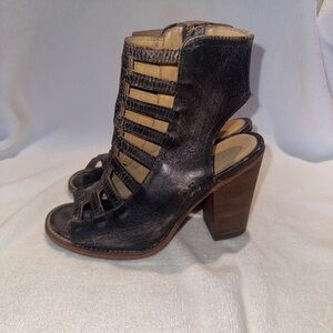 Bed Stu Black Strappy Heeled Sandals
